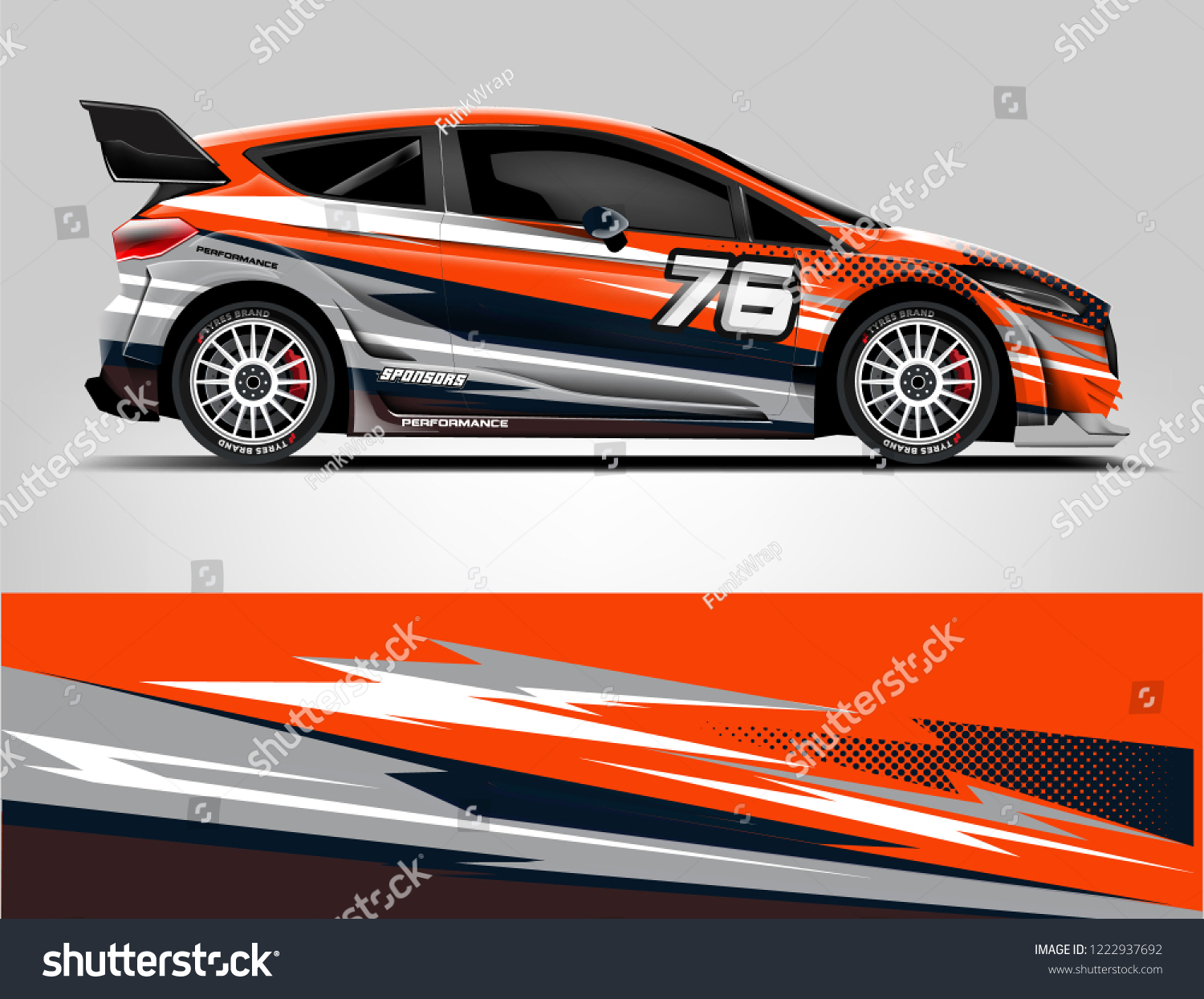 Rally car wrap livery design. eps format.