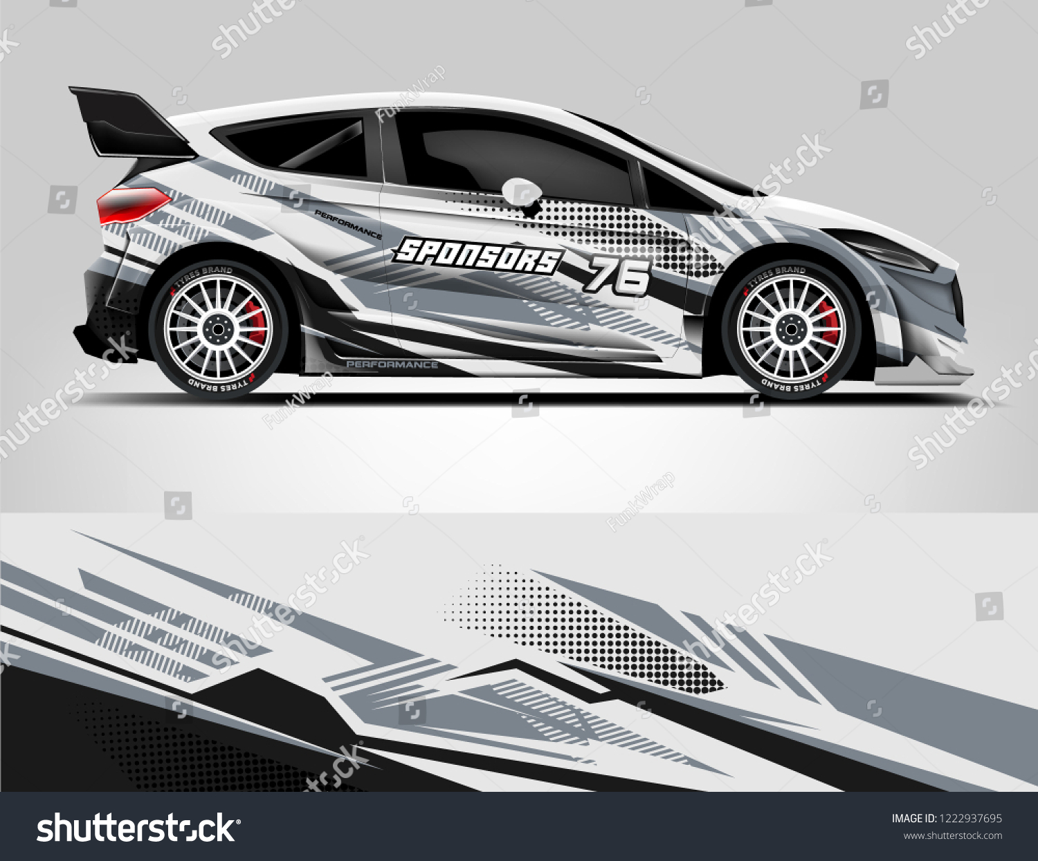 Rally car wrap livery design. eps format.