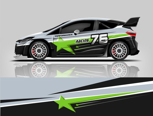 Rally car wrap livery design. eps format.