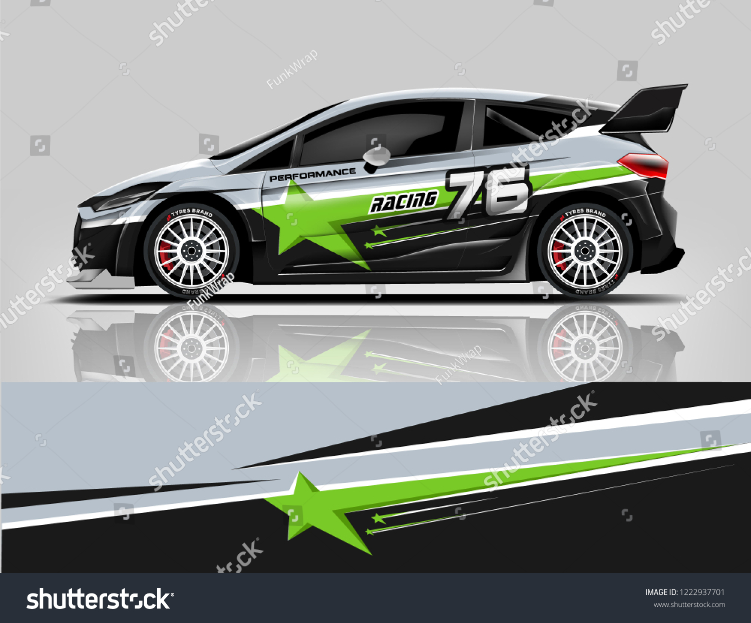 Rally car wrap livery design. eps format.