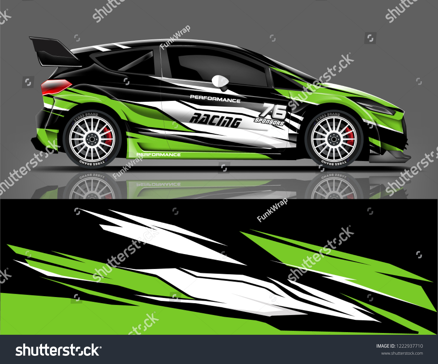 Rally car wrap livery design. eps format.