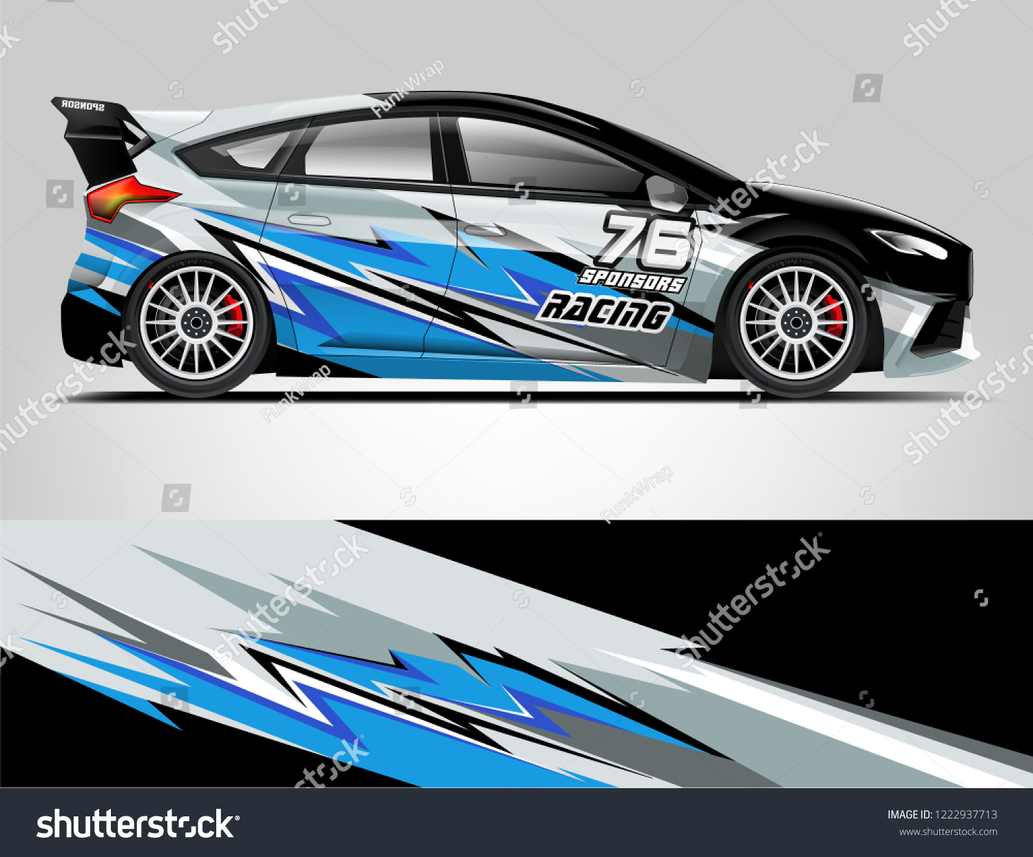 Rally car wrap livery design. eps format.