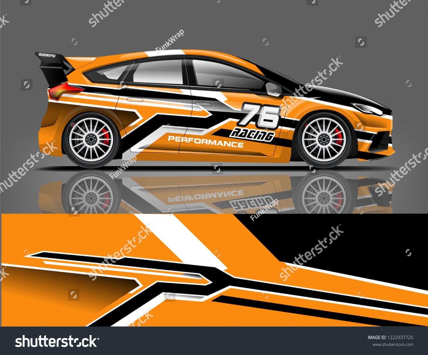 Rally car wrap livery design. eps format.