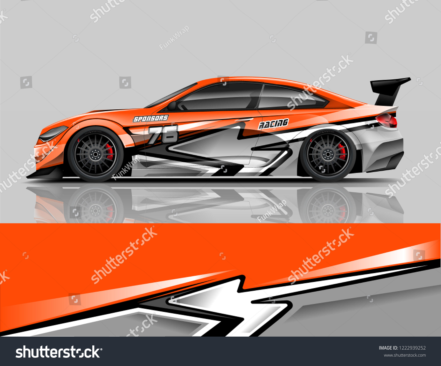 Sport car livery design. Car wrap racing car design. eps vector format.