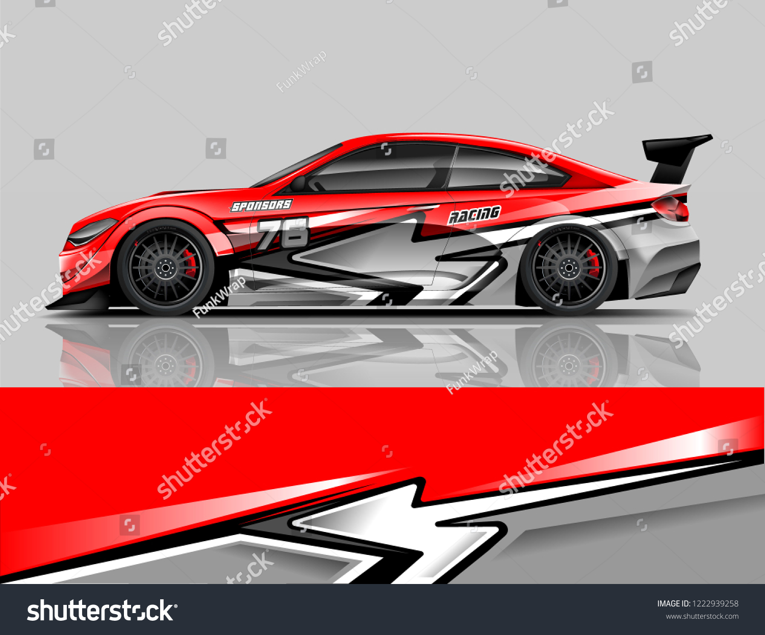 Sport car livery design. Car wrap racing car design. eps vector format.