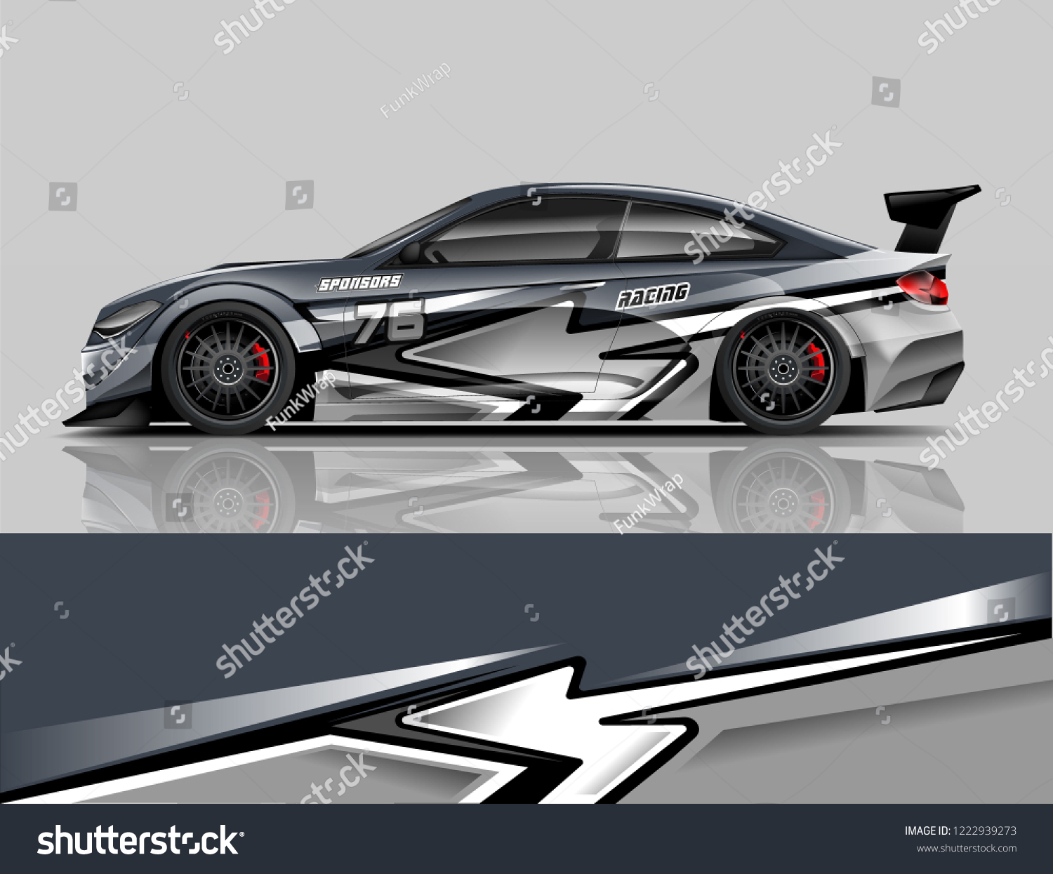 Sport car livery design. Car wrap racing car design. eps vector format.