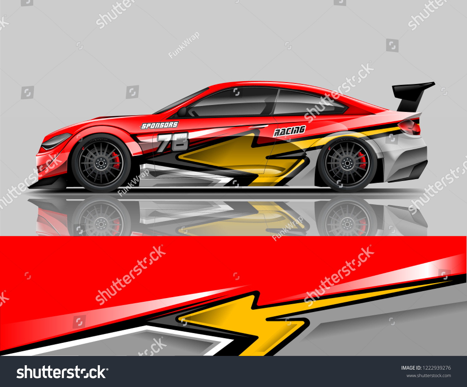 Sport car livery design. Car wrap racing car design. eps vector format.