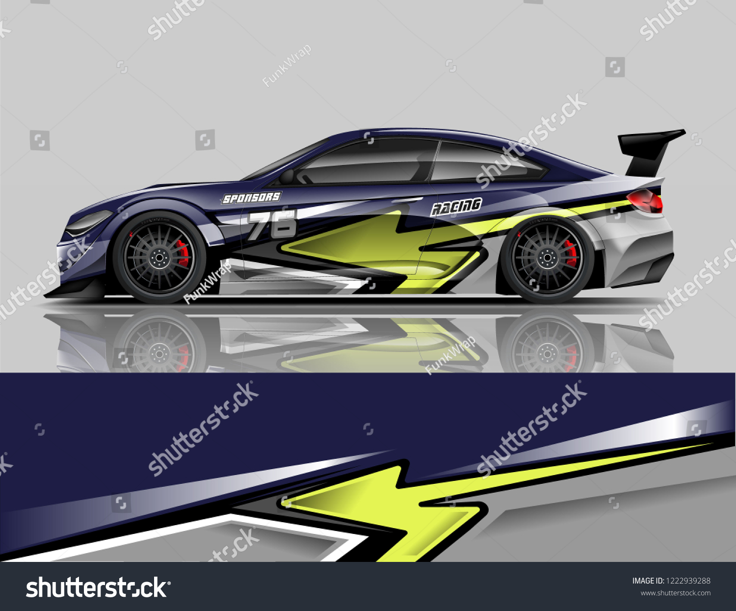 Sport car livery design. Car wrap racing car design. eps vector format.