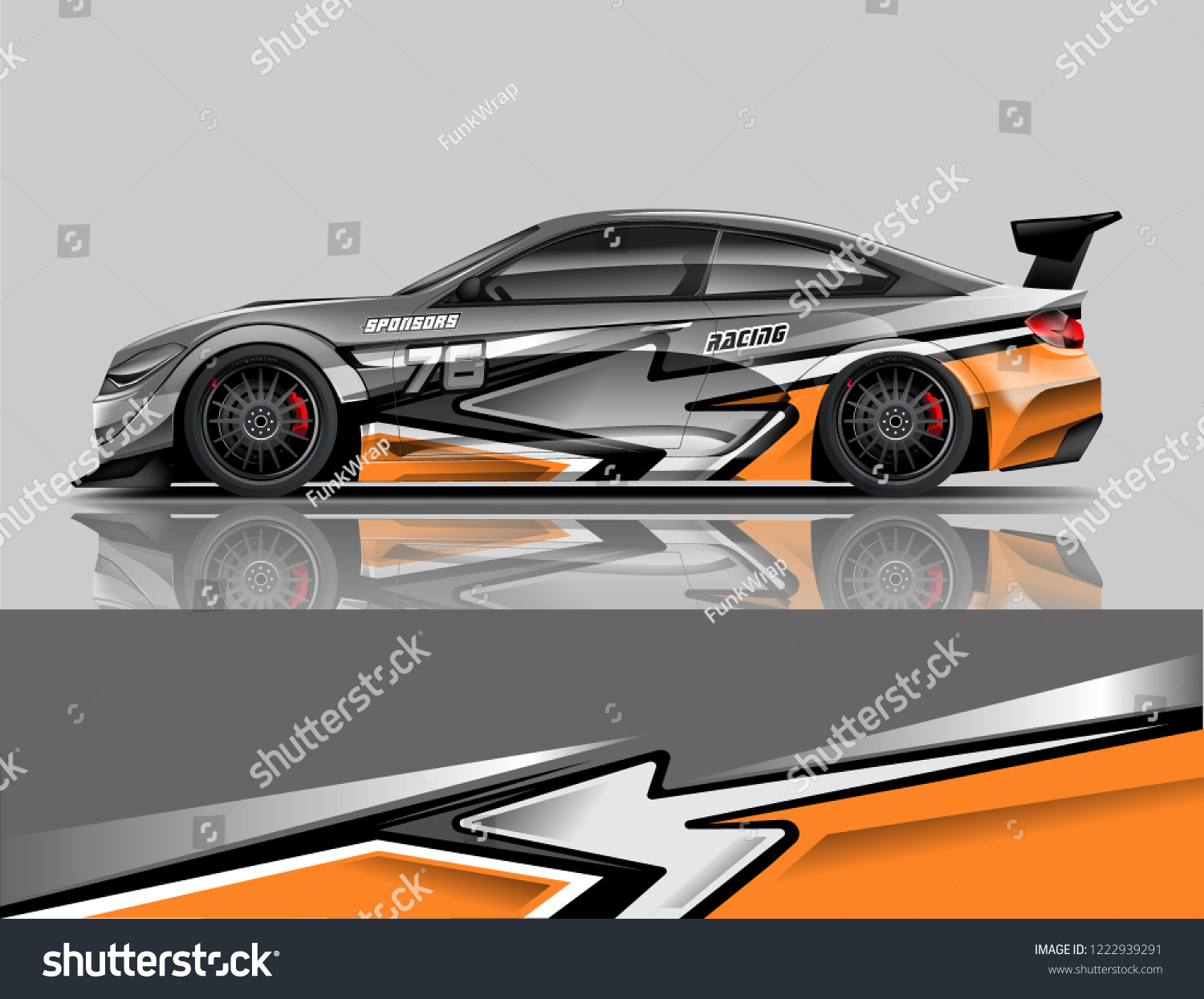 Sport car livery design. Car wrap racing car design. eps vector format.