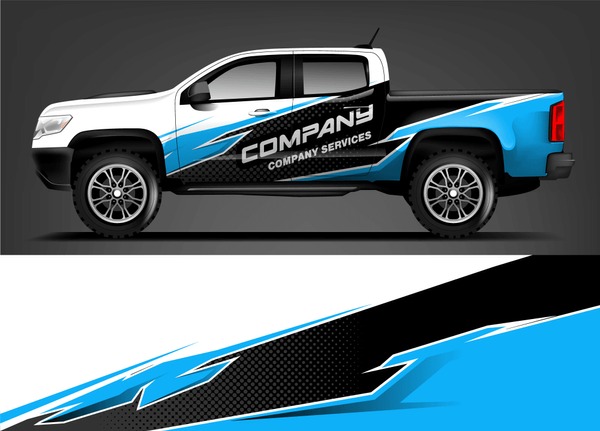 Truck wrap. Truck company livery design for wrap and decal. Ready print eps10