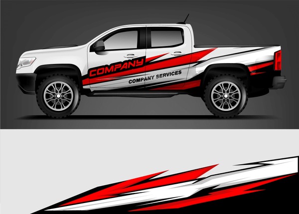 Truck wrap. Truck company livery design for wrap and decal. Ready print eps10