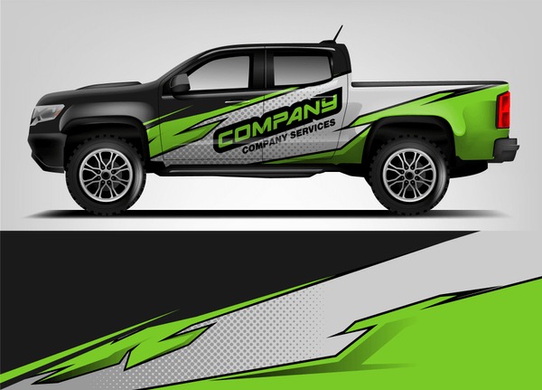Truck wrap. Truck company livery design for wrap and decal. Ready print eps10