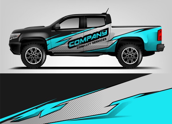 Truck wrap. Truck company livery design for wrap and decal. Ready print eps10