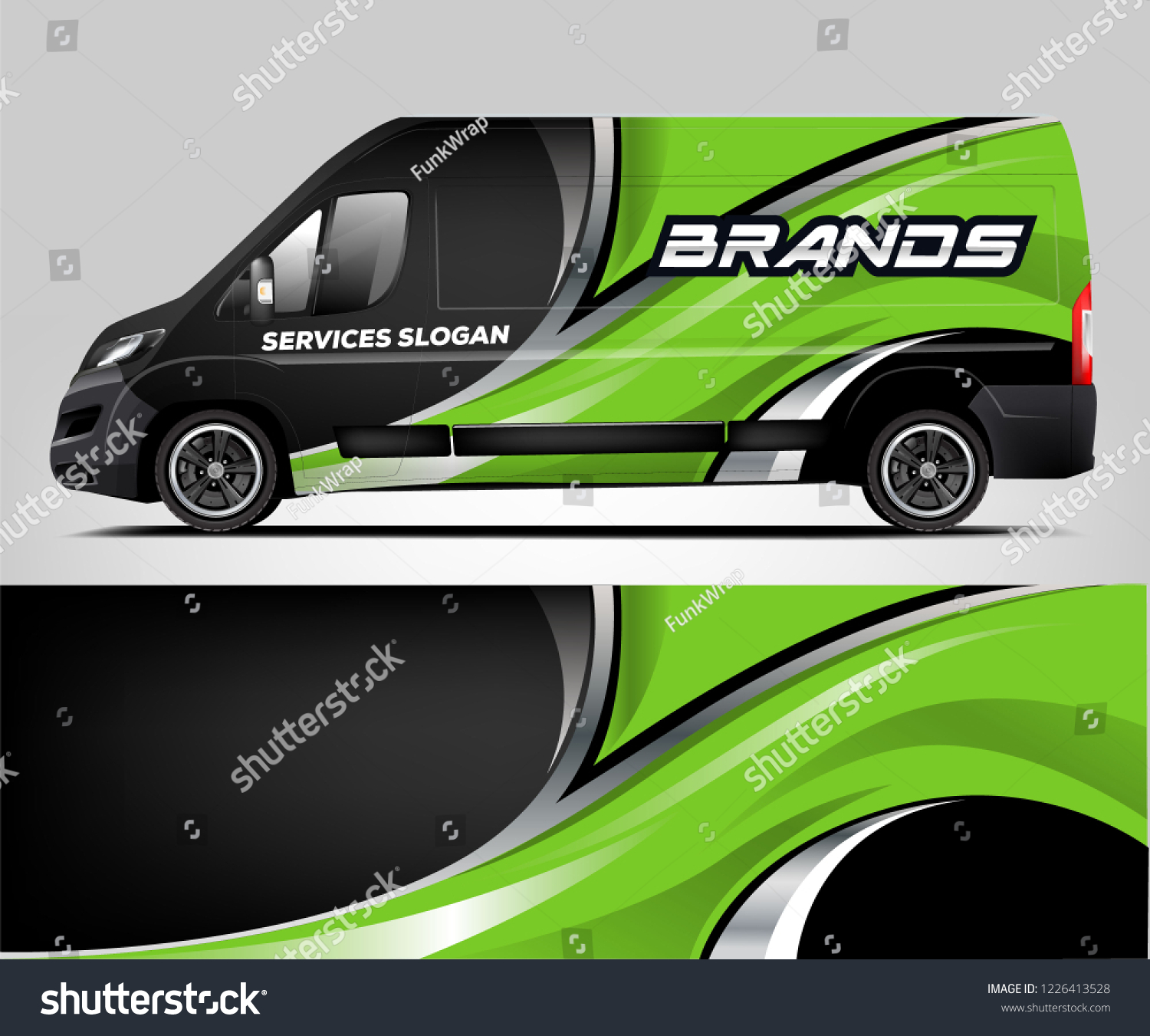 Van livery design. Company van wrap and decal ready print design.vector eps10