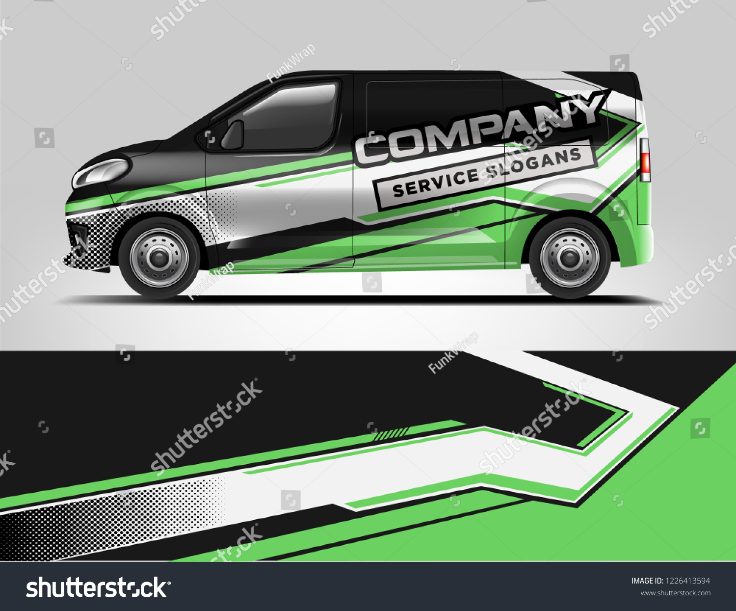 Van livery design. Company van wrap and decal ready print design.vector eps10