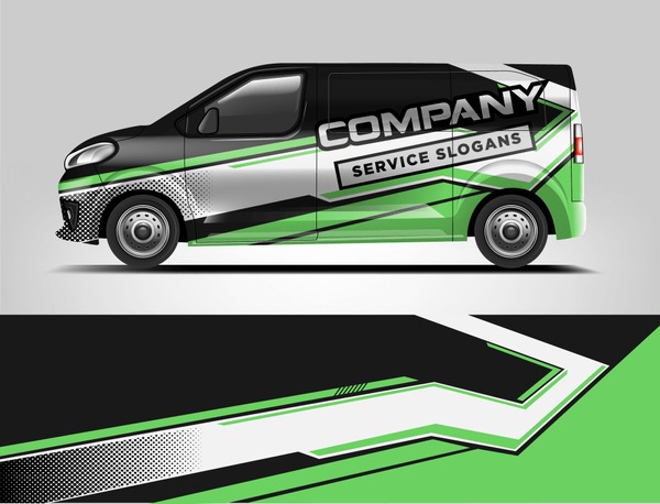 Van livery design. Company van wrap and decal ready print design.vector eps10