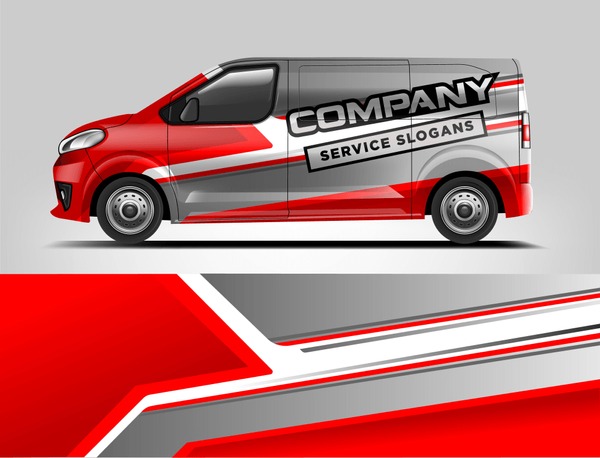 Van livery design. Company van wrap and decal ready print design.vector eps10