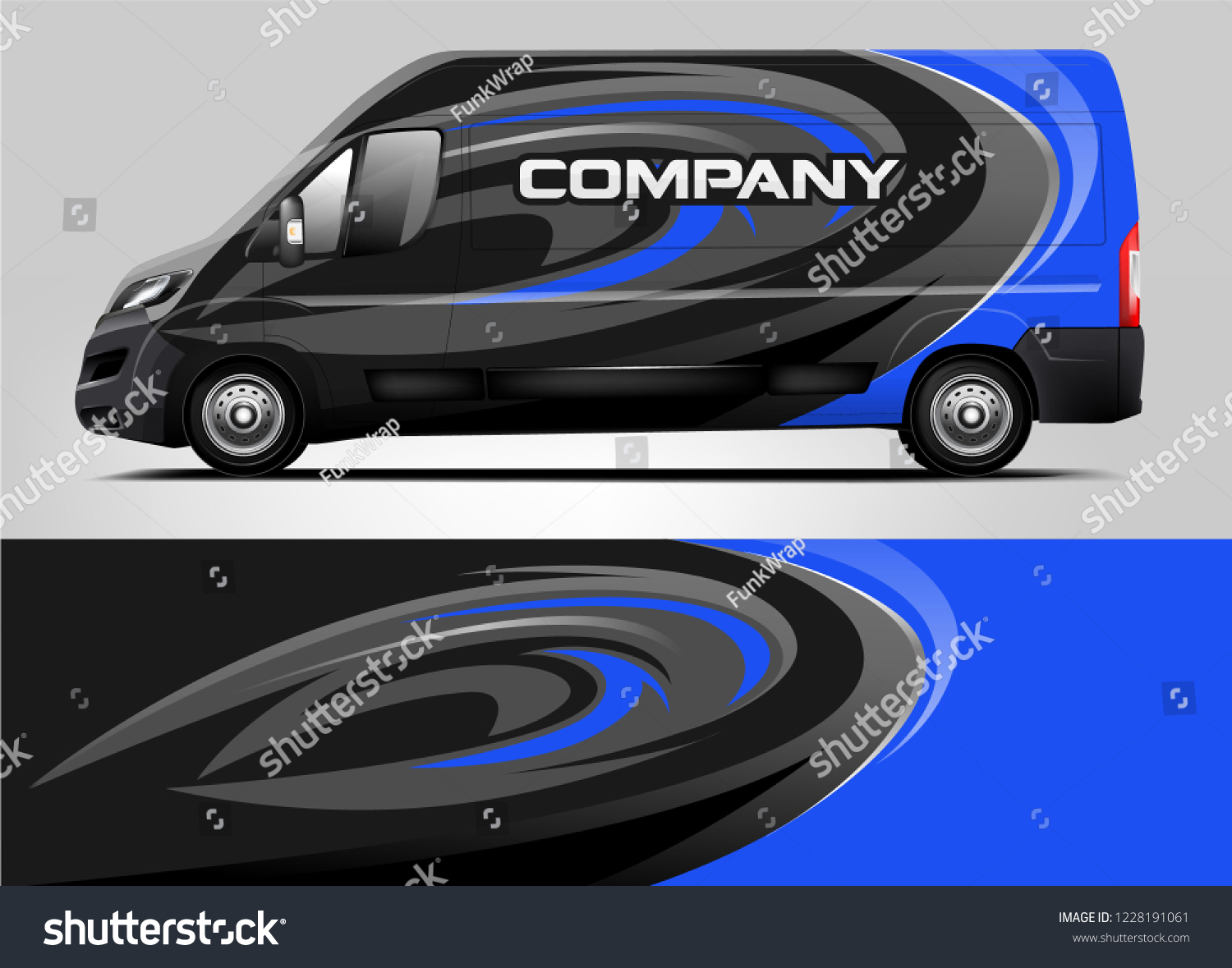 Van livery design. Company van wrap and decal ready print design.vector eps10