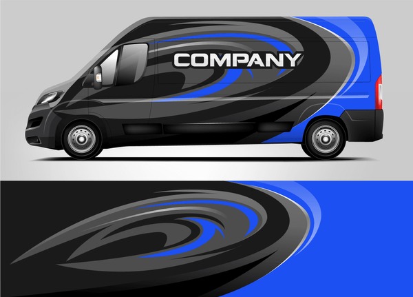 Van livery design. Company van wrap and decal ready print design.vector eps10