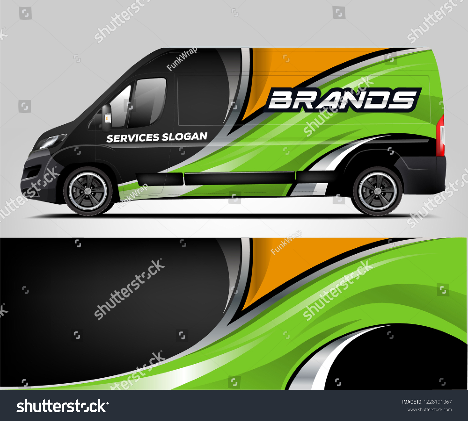Van livery design. Company van wrap and decal ready print design.vector eps10