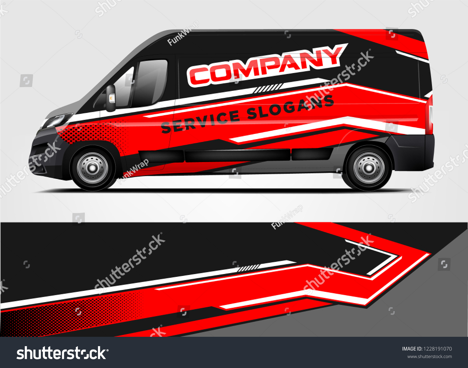Van livery design. Company van wrap and decal ready print design.vector eps10