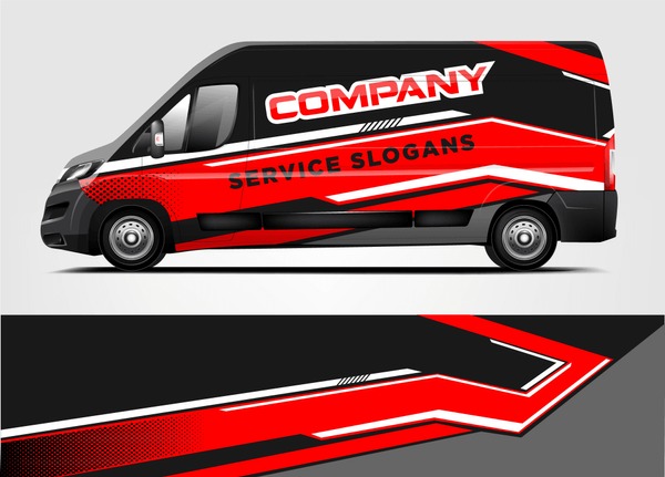 Van livery design. Company van wrap and decal ready print design.vector eps10