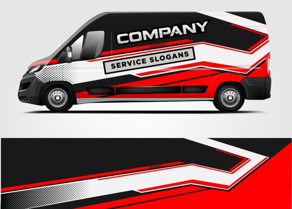 Company Van wrap design. Livery design for company van. Ready Print wrap and decal design vector eps