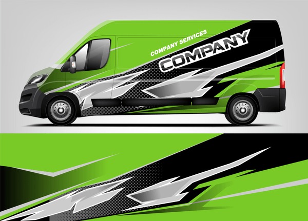 Company Van wrap design. Livery design for company van. Ready Print wrap and decal design vector eps
