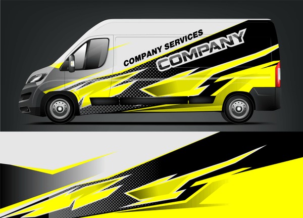 Company Van wrap design. Livery design for company van. Ready Print wrap and decal design vector eps