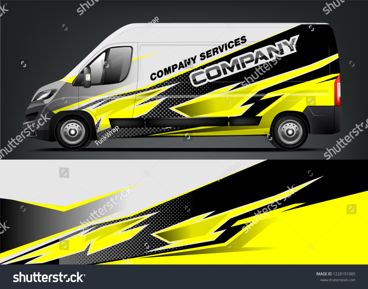 Company Van wrap design. Livery design for company van. Ready Print wrap and decal design vector eps