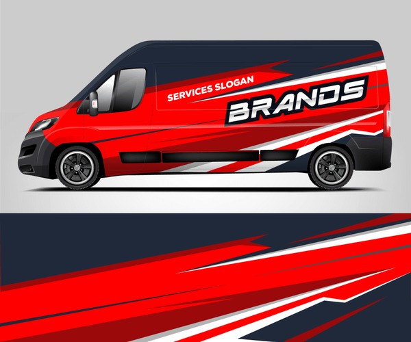 Company Van wrap design. Livery design for company van. Ready Print wrap and decal design vector eps