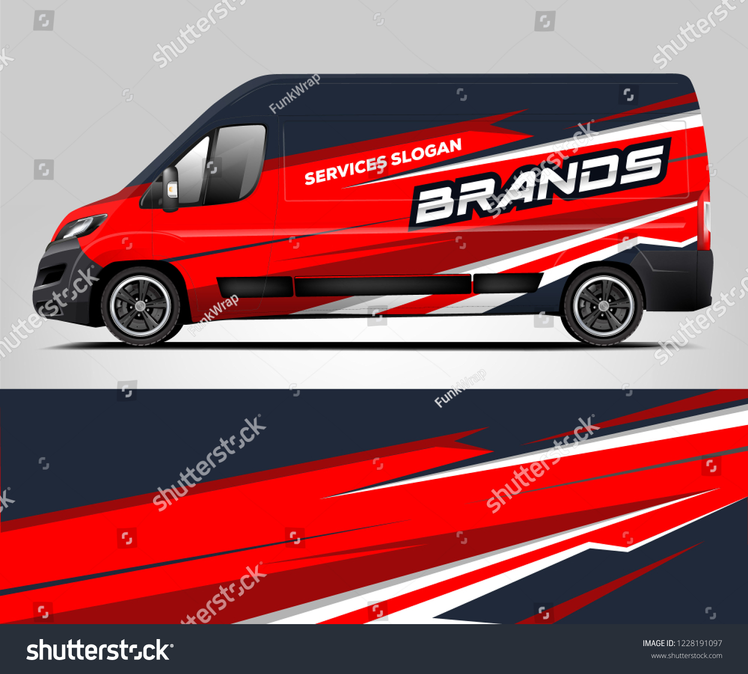 Company Van wrap design. Livery design for company van. Ready Print wrap and decal design vector eps