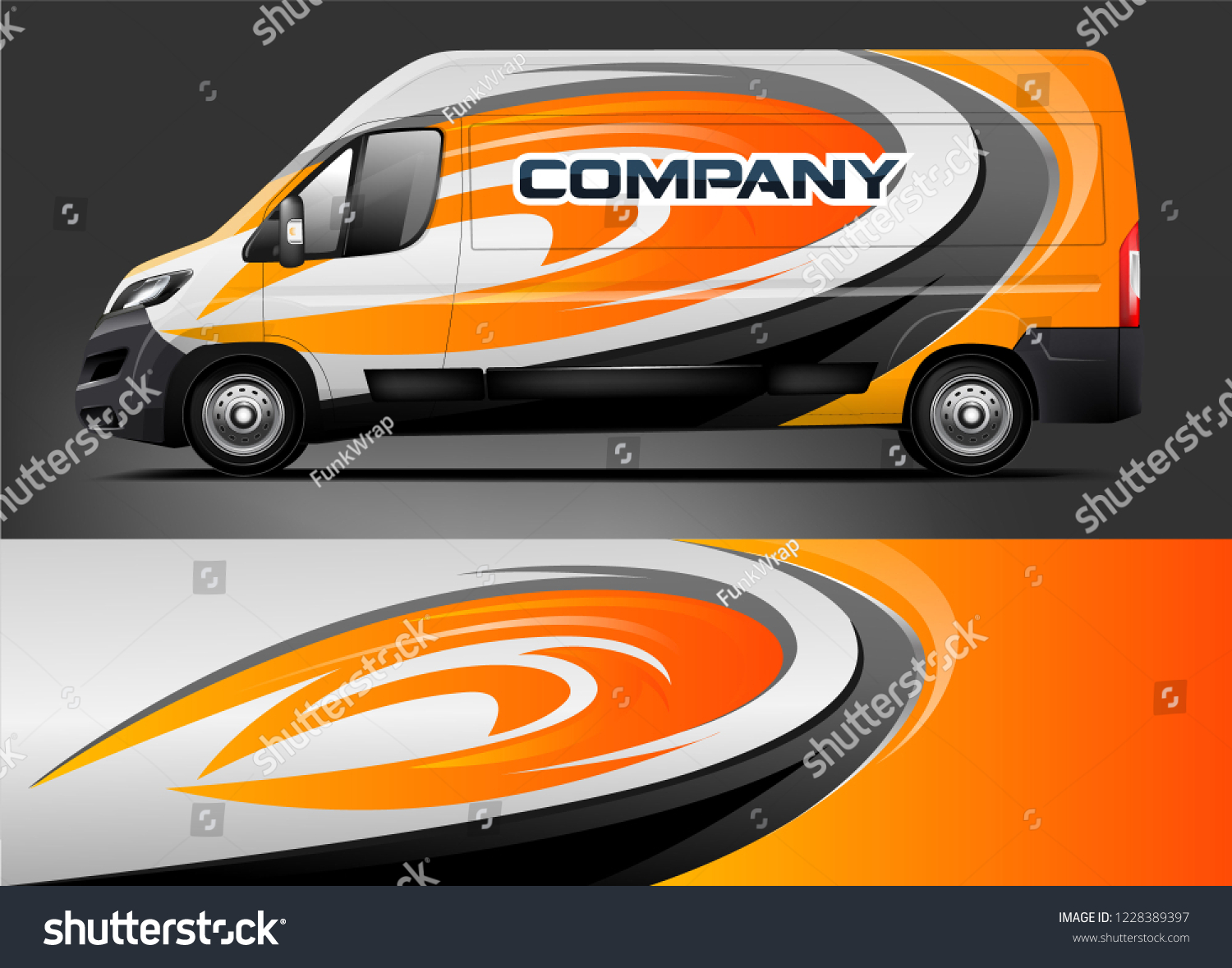 Company Van Wrap Design. Livery design for van wrap and decal. ready print vector eps format