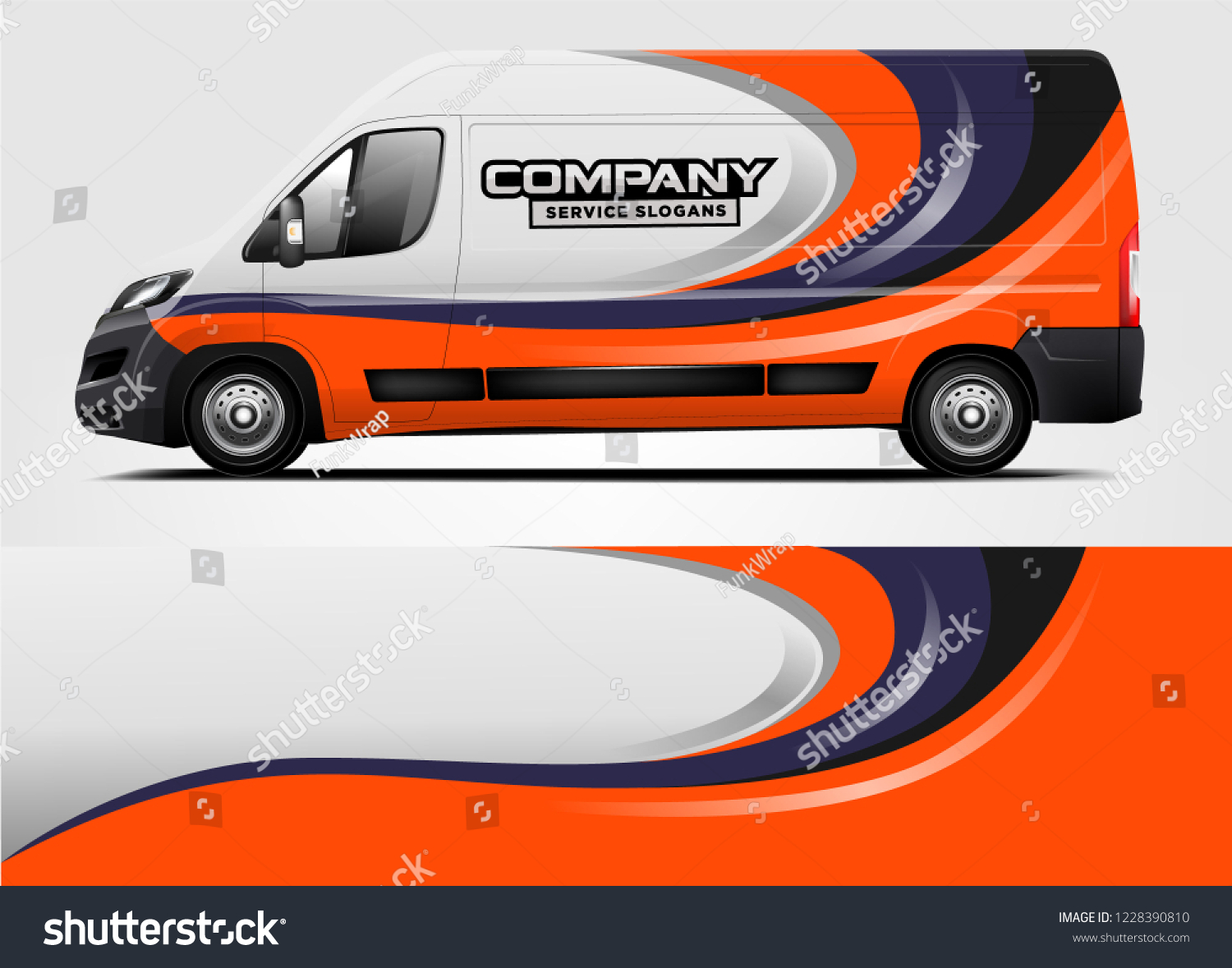 Company Wrap Design. Van livery design for wrap and decal. Ready print vector eps format