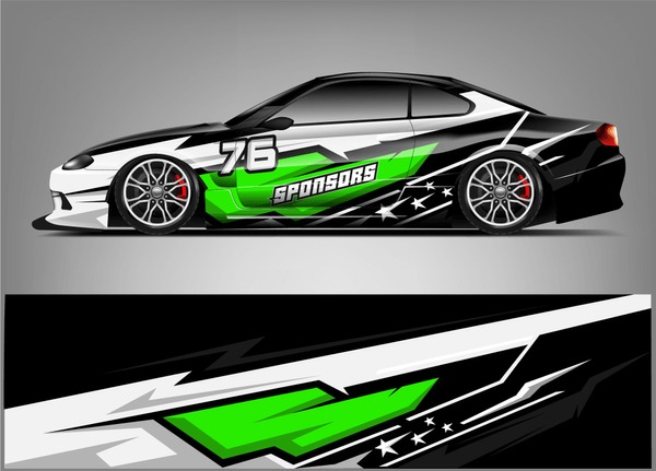 Racing Car Wrap Livery Design. Ready Print vector eps10