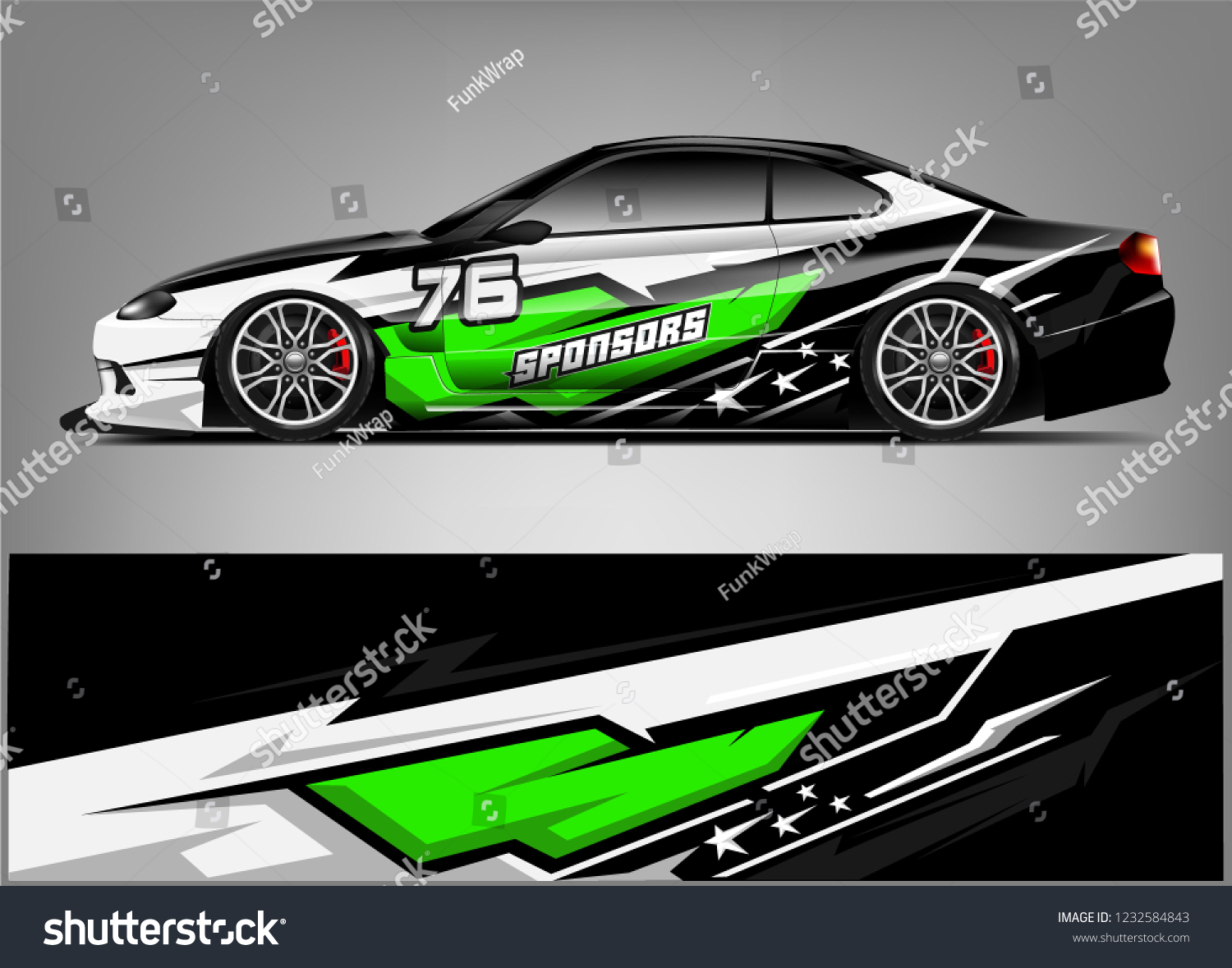 Racing Car Wrap Livery Design. Ready Print vector eps10
