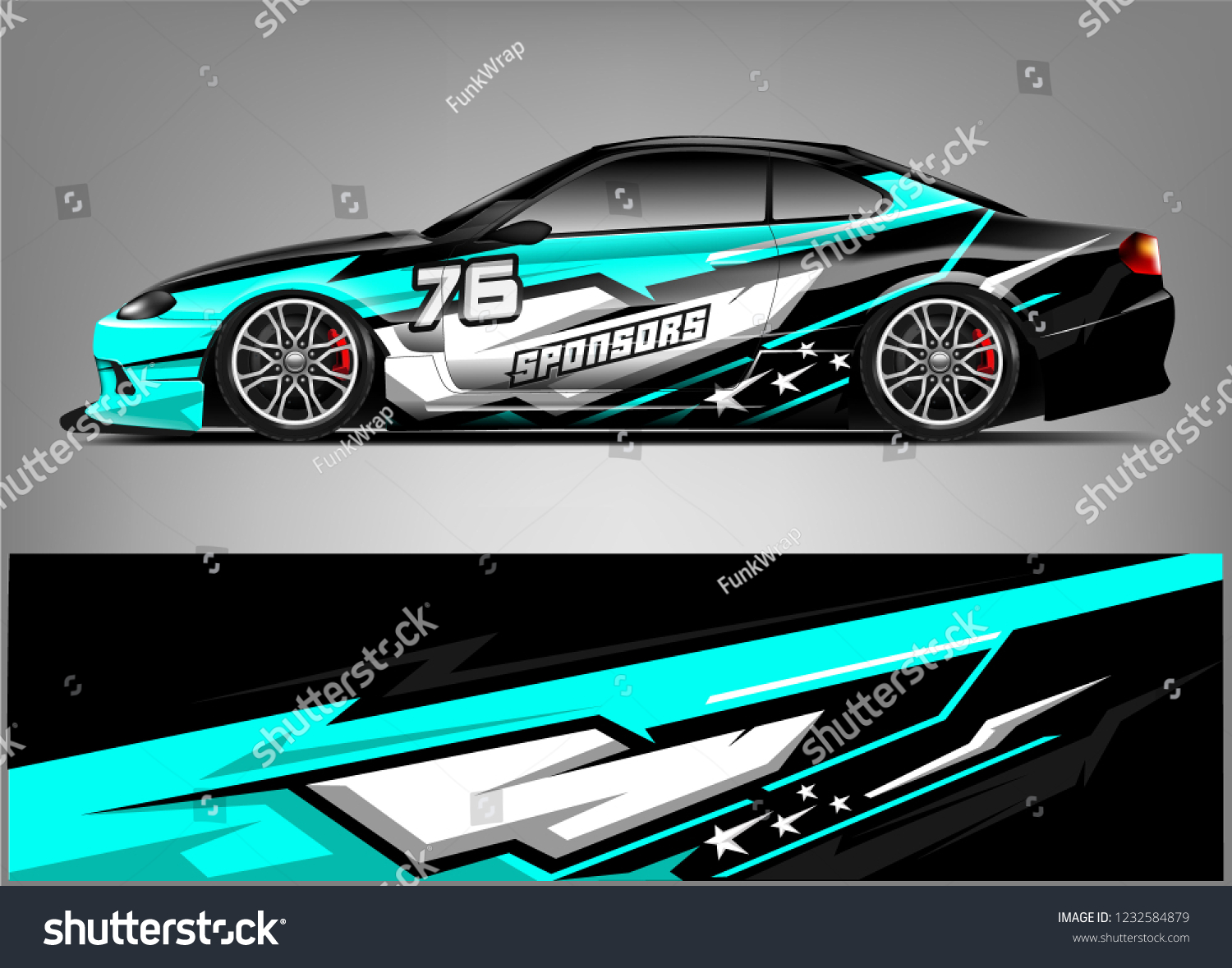 Racing Car Wrap Livery Design. Ready Print vector eps10