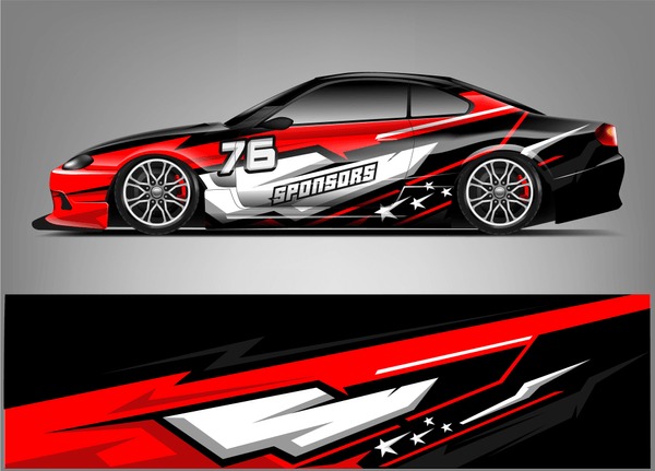 Racing Car Wrap Livery Design. Ready Print vector eps10