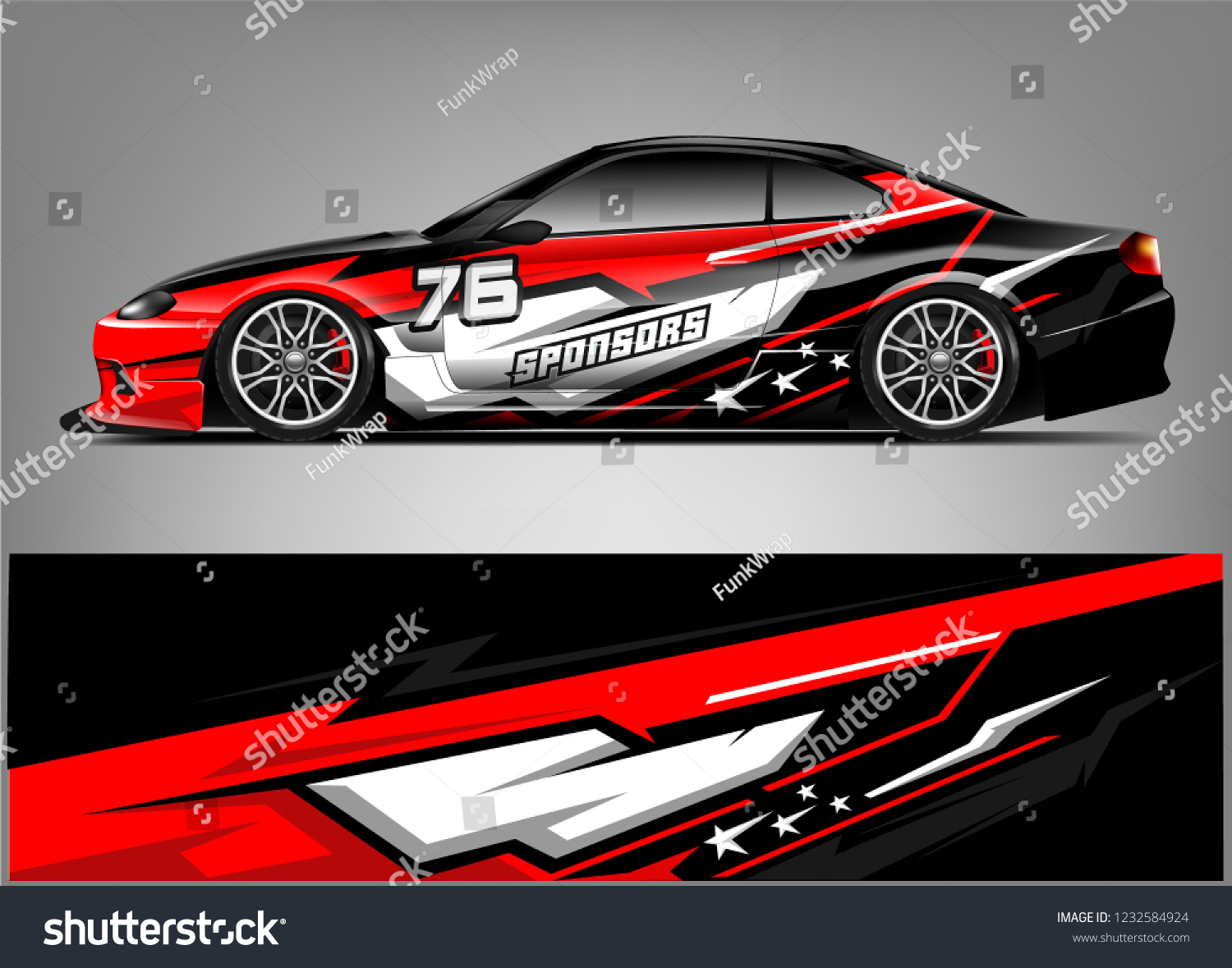 Racing Car Wrap Livery Design. Ready Print vector eps10