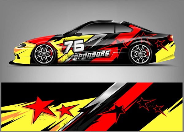 Racing Car Wrap Livery Design. Ready Print vector eps10