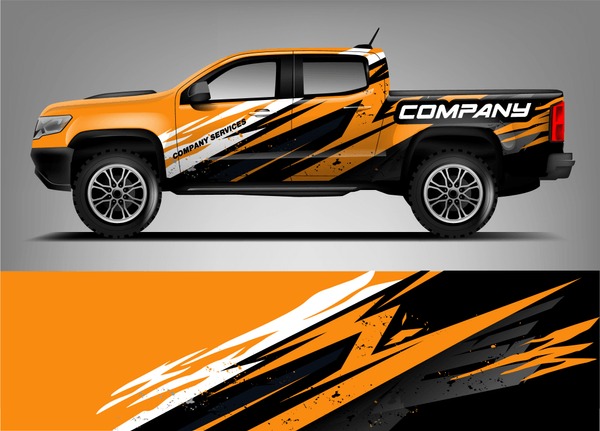 Truck Livery Wrap Design. Car wrap decal and sticker design.