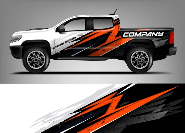 Truck Livery Wrap Design. Car wrap decal and sticker design.