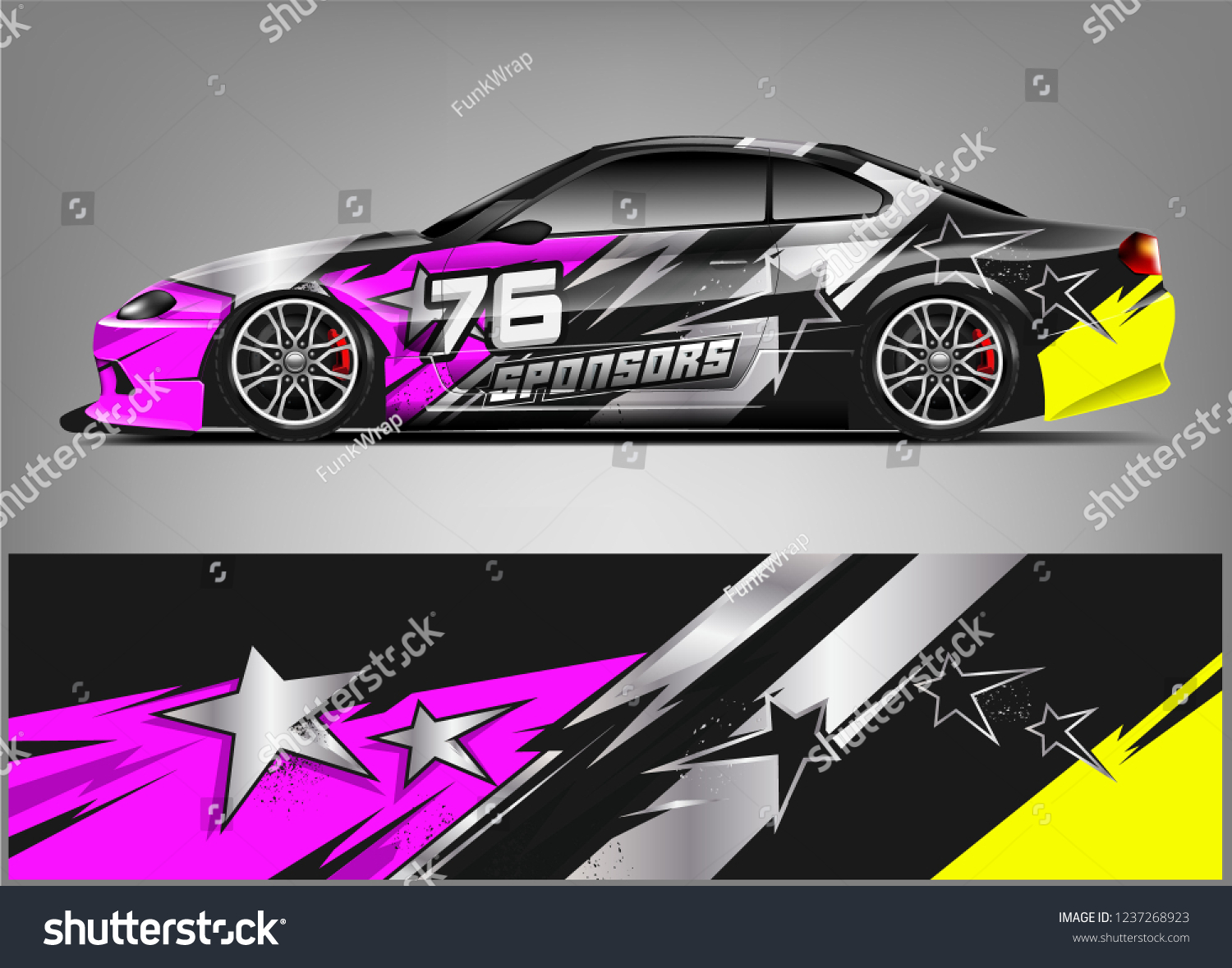 Racing car wrap design. Sport car. abstract background with vector.