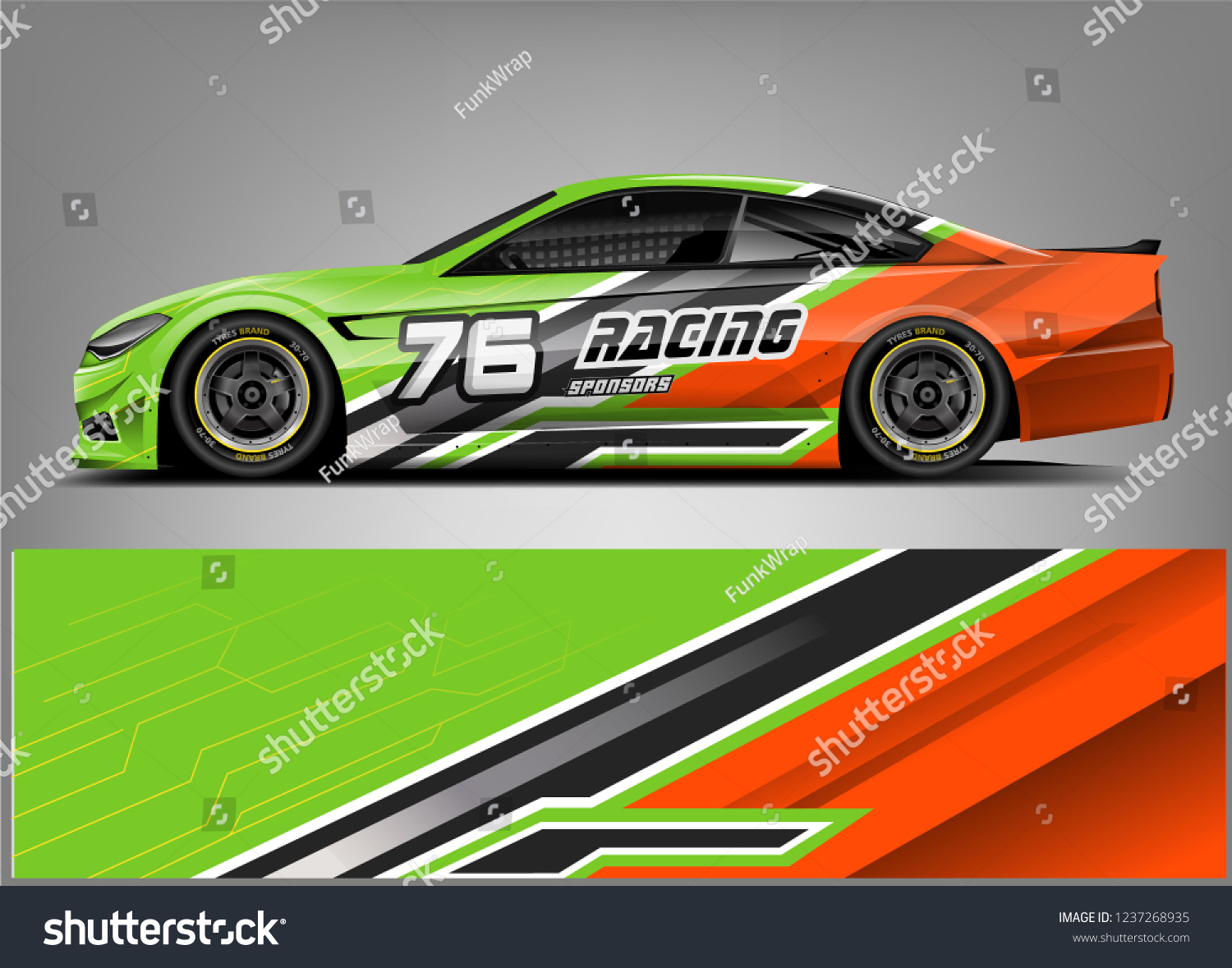 Racing car wrap design. Sport car. abstract background with vector.
