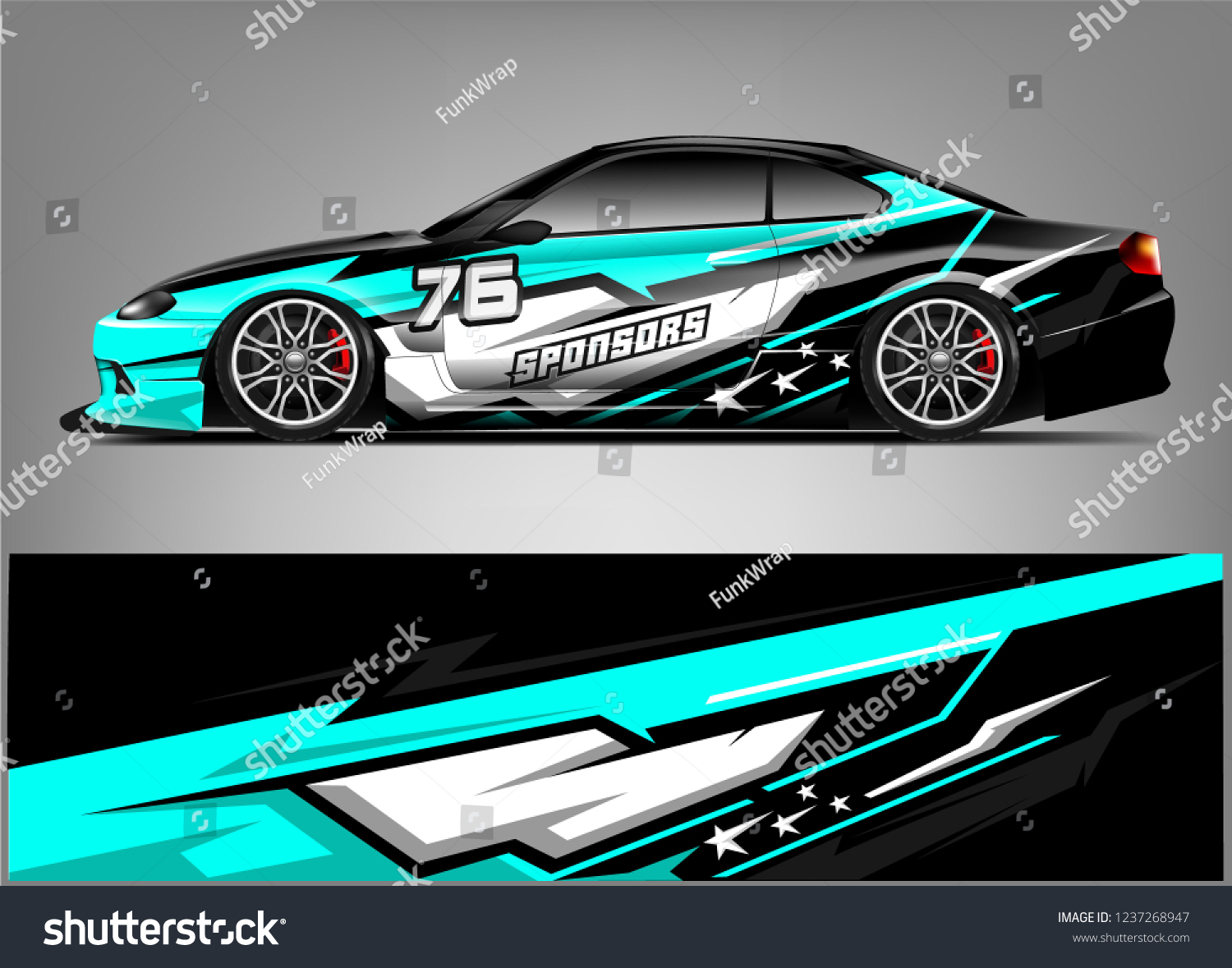 Racing car wrap design. Sport car. abstract background with vector.