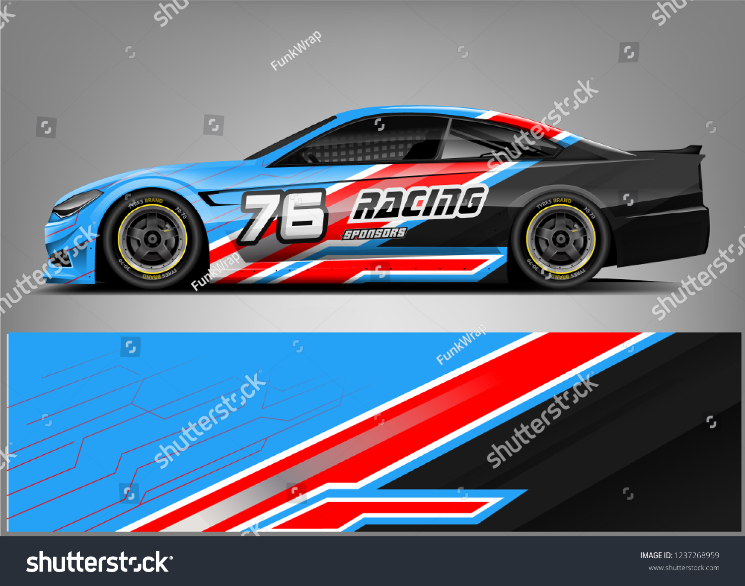 Racing car wrap design. Sport car. abstract background with vector.