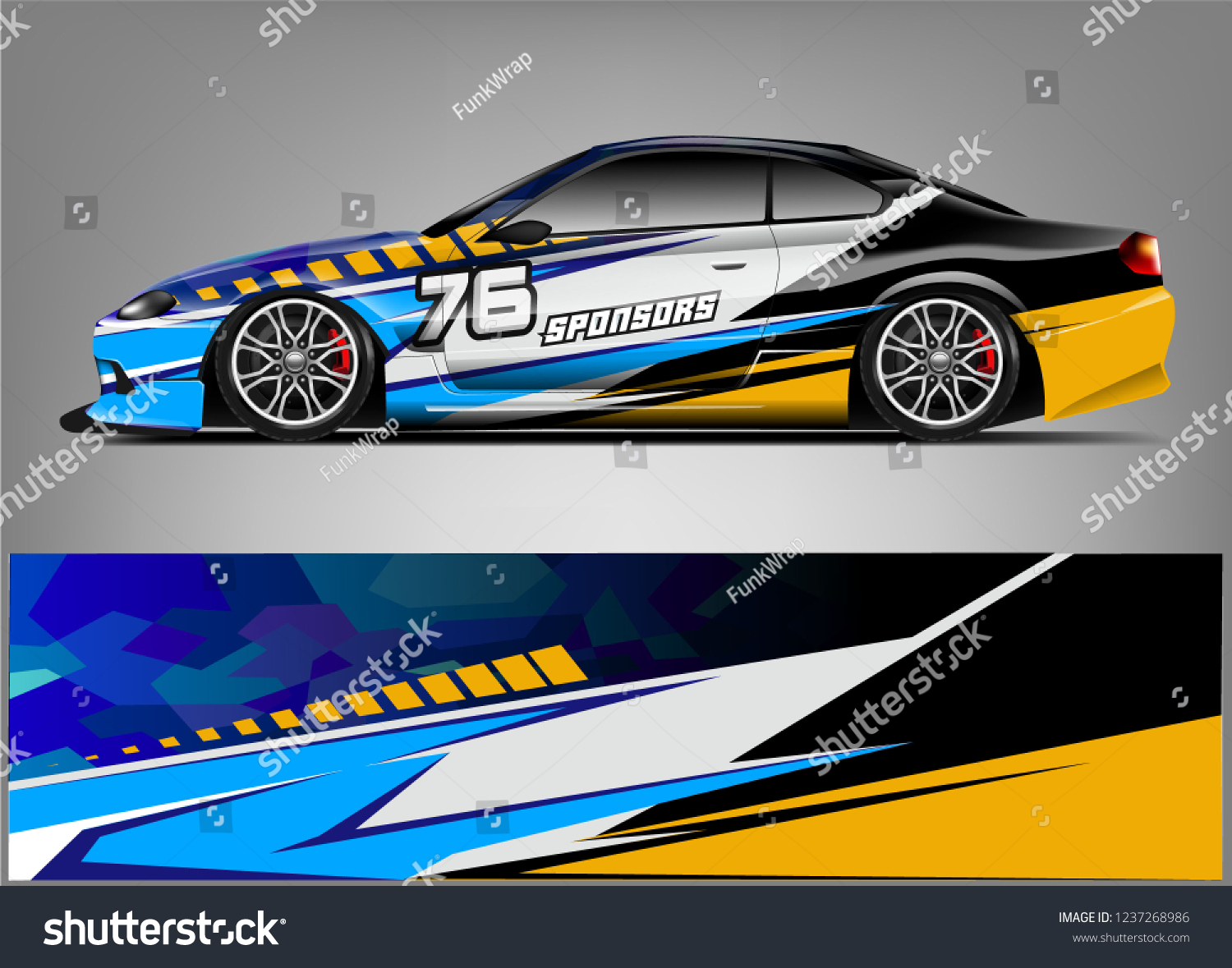 Racing car wrap design. Sport car. abstract background with vector.