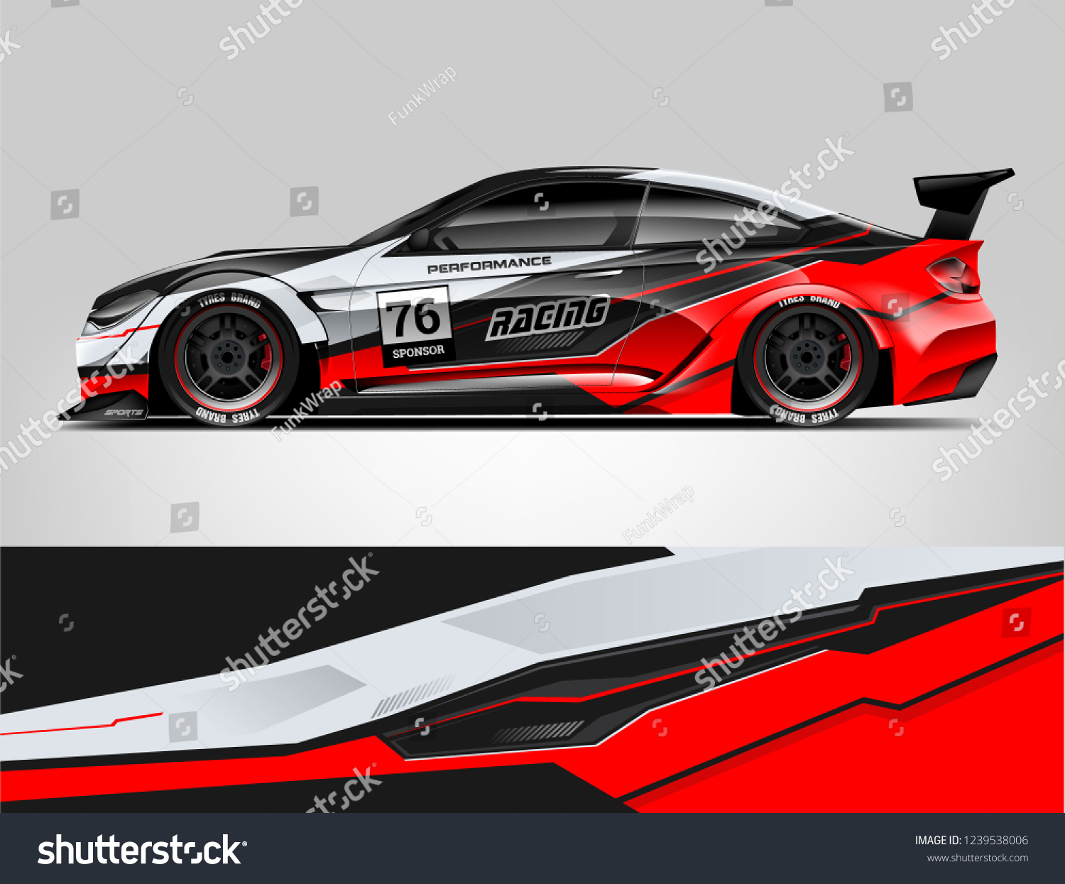 Sport car racing wrap design. vector design.