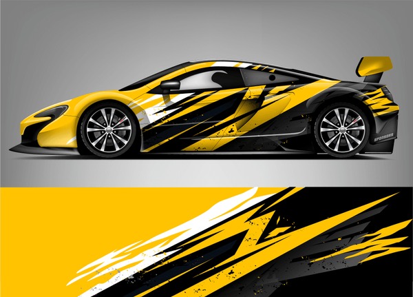 Sport car racing wrap design. vector design.