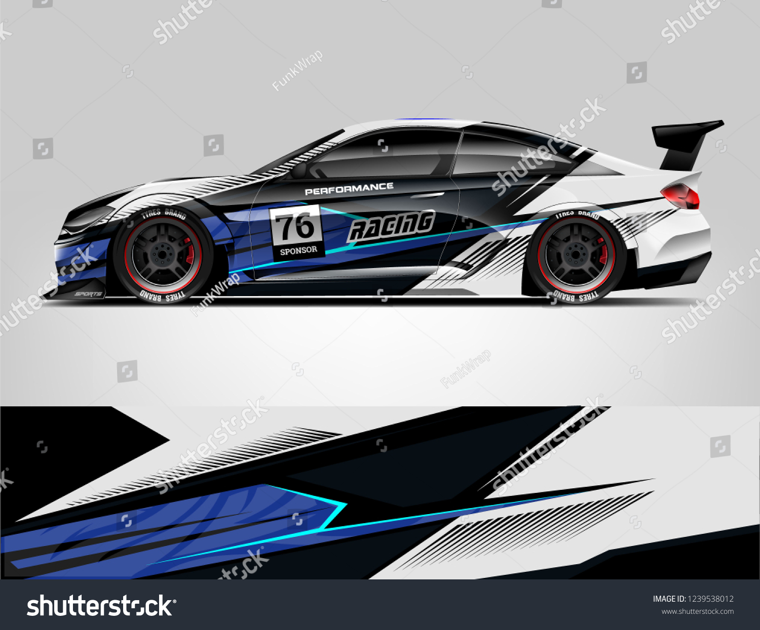 Sport car racing wrap design. vector design.